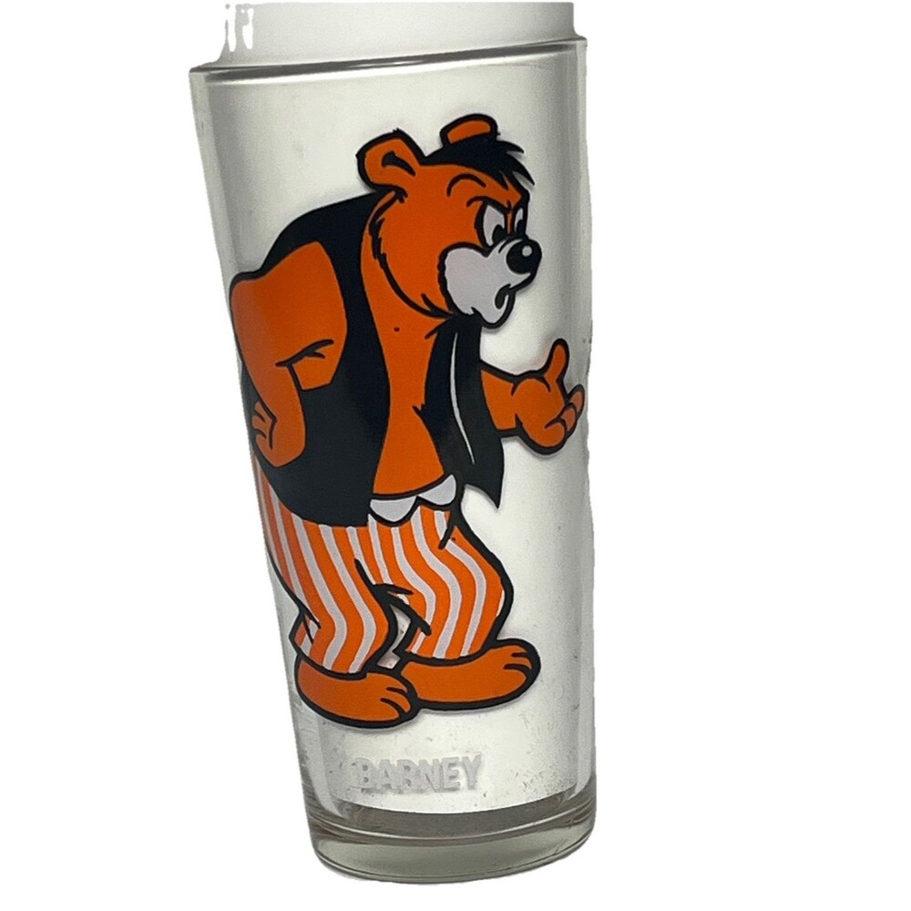 Cartoon Glass Vintage 70s Barney Bear Character Pepsi Collector Series Made USA